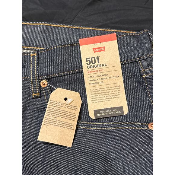 Levi’s Men’s Rigid Blue Denim 501 Original Shrink To Fit Jeans 32x32 NWT - Picture 6 of 6